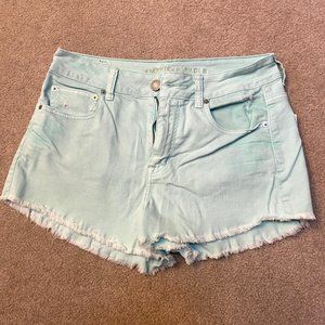 American Eagle High Waisted Teal Jean Shorts